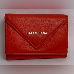 Balenciaga Red Papier Mini Wallet